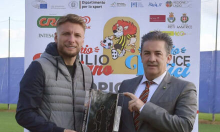 Consegnato al Centro Sportivo S.S. di Formello il premio Manlio Scopigno 2022 a Ciro Immobile